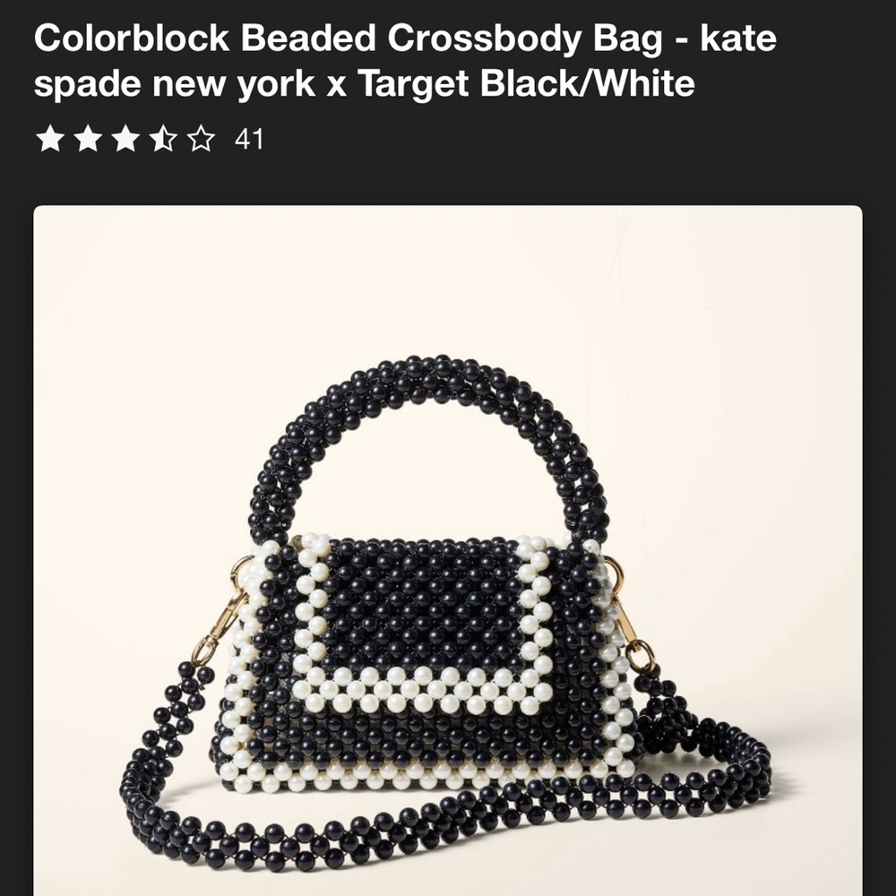 Colorblock Black/White Beaded Crossbody Handbag Kate Spade Target New York NWT